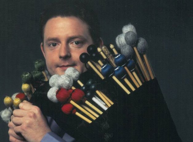 Julian Warburton with drum sticks